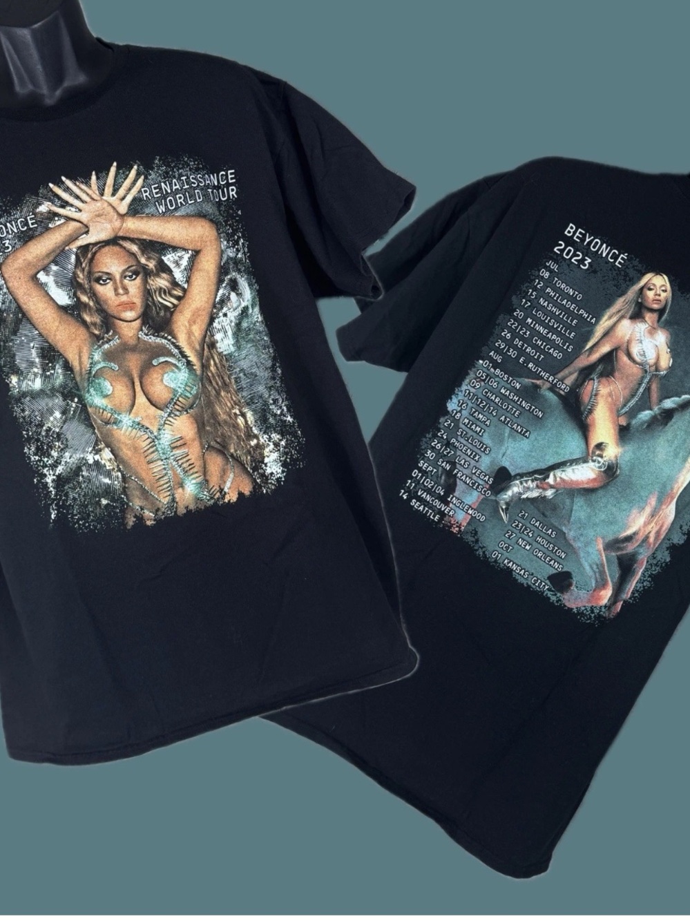 Beyonce Renaissance Tour Shirt Mens XL Black 2023 Two Sided Concert Graphic Tee